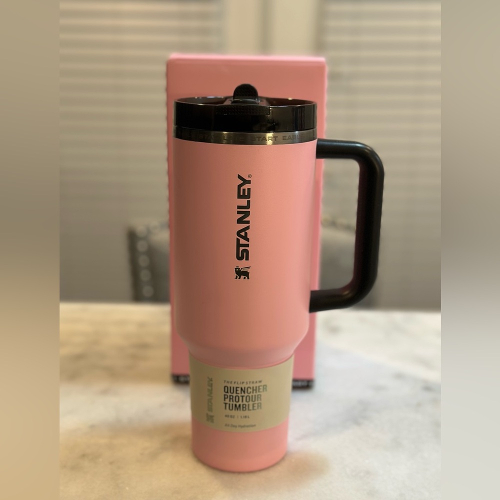 The Messi x Stanley Pink & Black GOAT Quencher ProTour Flip Straw Tumbler, 40oz